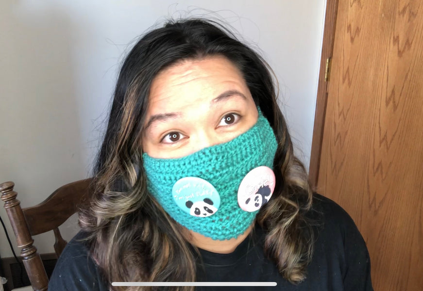 Crochet a mask with me // how to crochet VIDEO! LEFTY