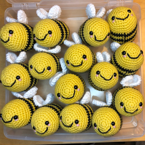 Made 15 bumblebees with one skein!