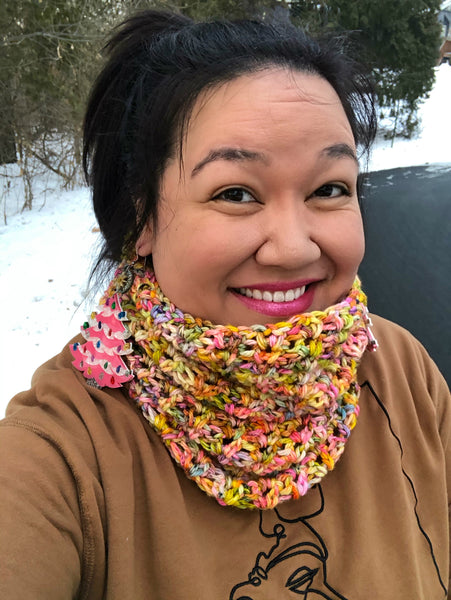 Cozy cowl done & tutorial I watched!